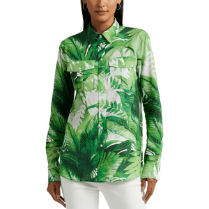 Lauren Ralph Lauren Palm Frond-Print Cotton Voile Shirt